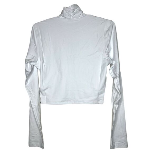 NEW Susana Monaco Square Wire Long Sleeve Crop Top Sugar Large - Picture 7 of 13